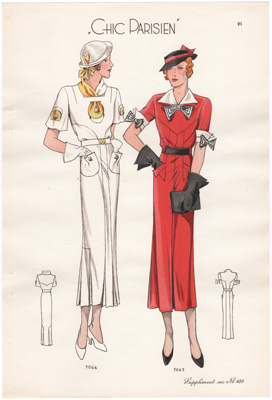 chic parisien fashion illustration 1934